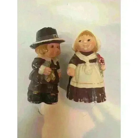 Vintage Hallmark Merry Miniatures Thanksgiving Figurine Set 1970s - Picture 2 of 12